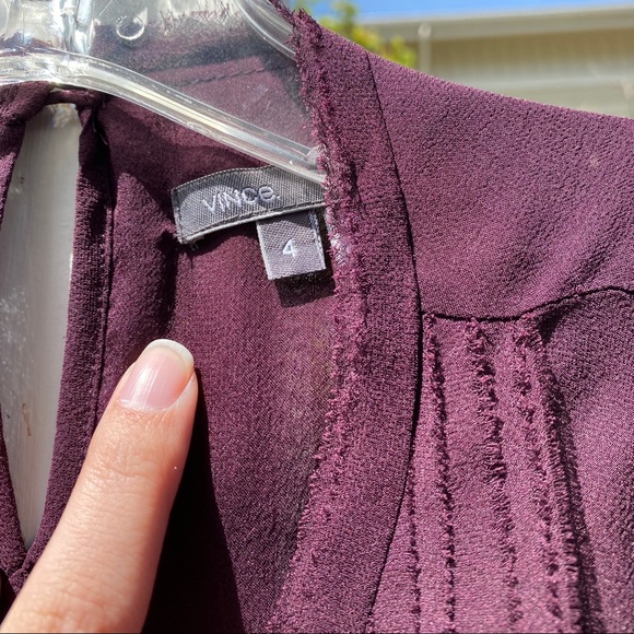Vince Silk Sleeveless Embellished Purple Top Size 4 - Picture 3 of 5